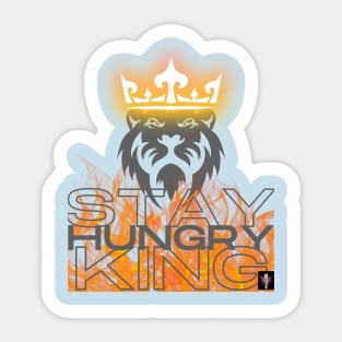 Stay Hungry King Lion Fire Pop Art Design Sticker